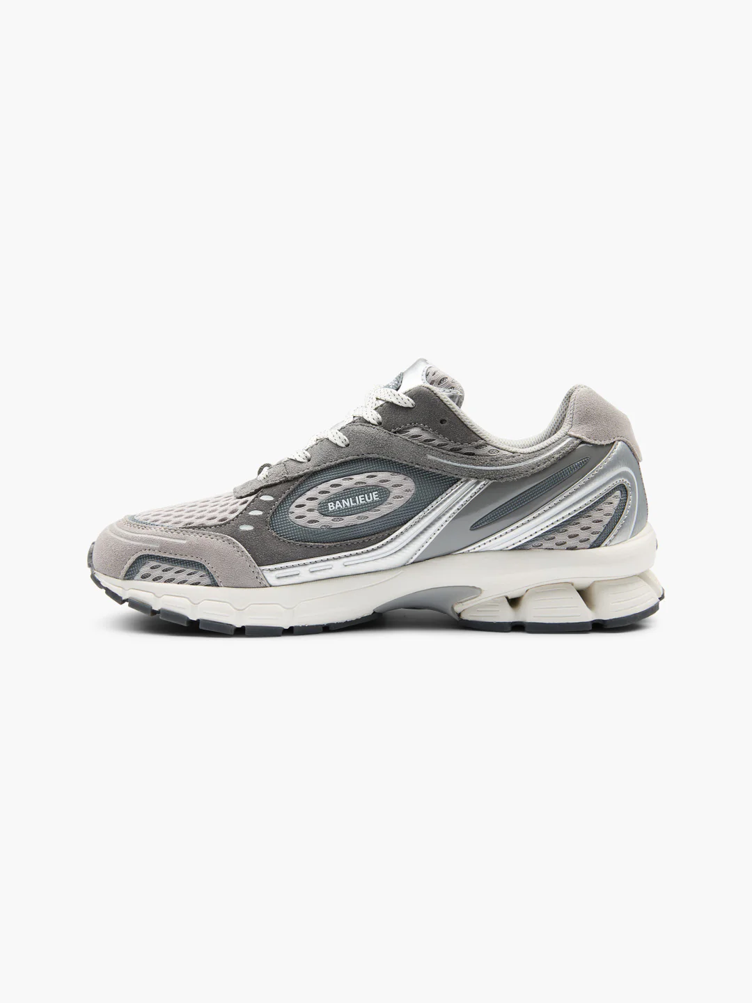 BANLIEUE SNEAKER (SUEDE) | CLOUD GREY / METALLIC SILVER / CORE WHITE - Image 3