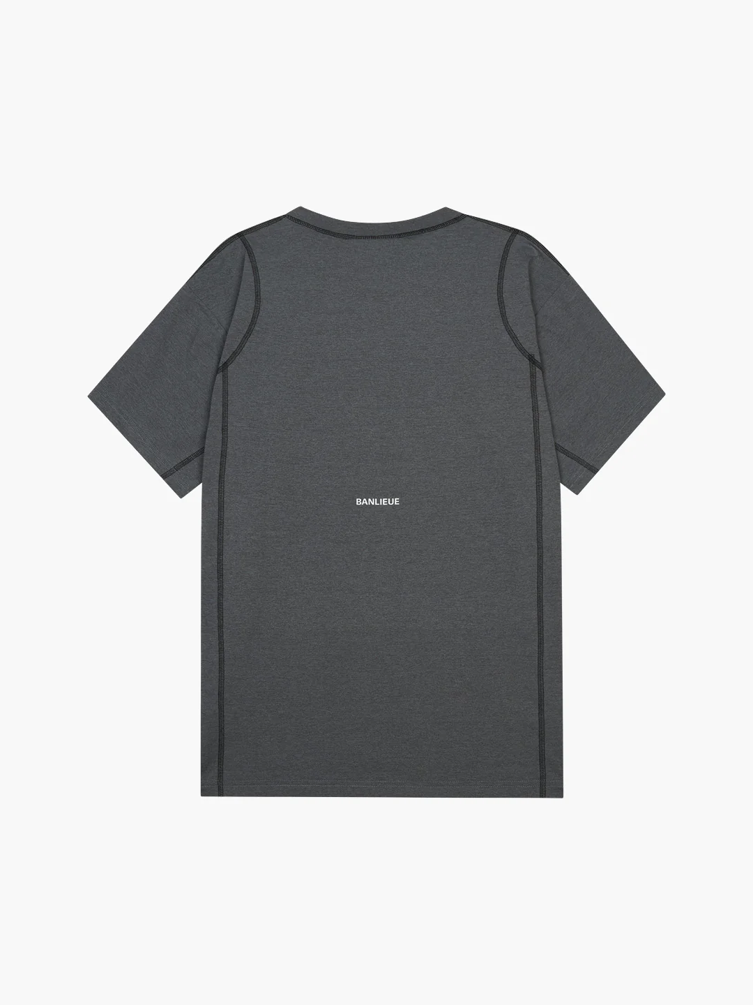 CONTRAST STITCH T-SHIRT | GREY / BLACK - Image 3